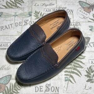 Marc Joseph New York Kids Penny Loafers Leather Navy Blue Shoes